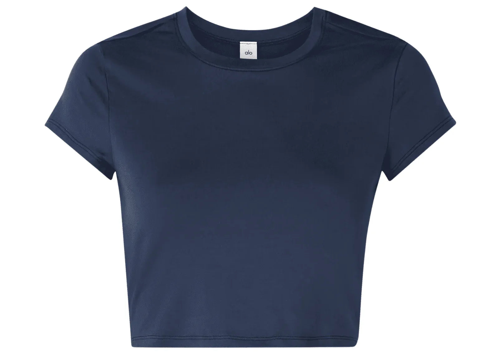 Alo Yoga Finesse Cropped Alosoft Jersey Top Navy
