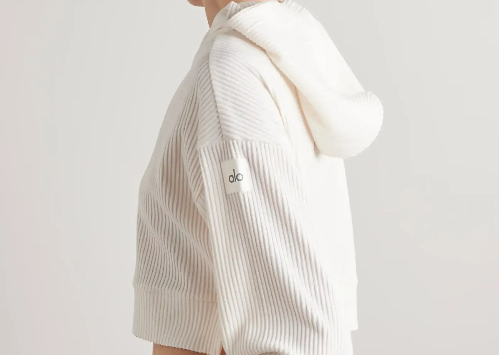 Alo Yoga Muse Cropped Hoodie Ivory