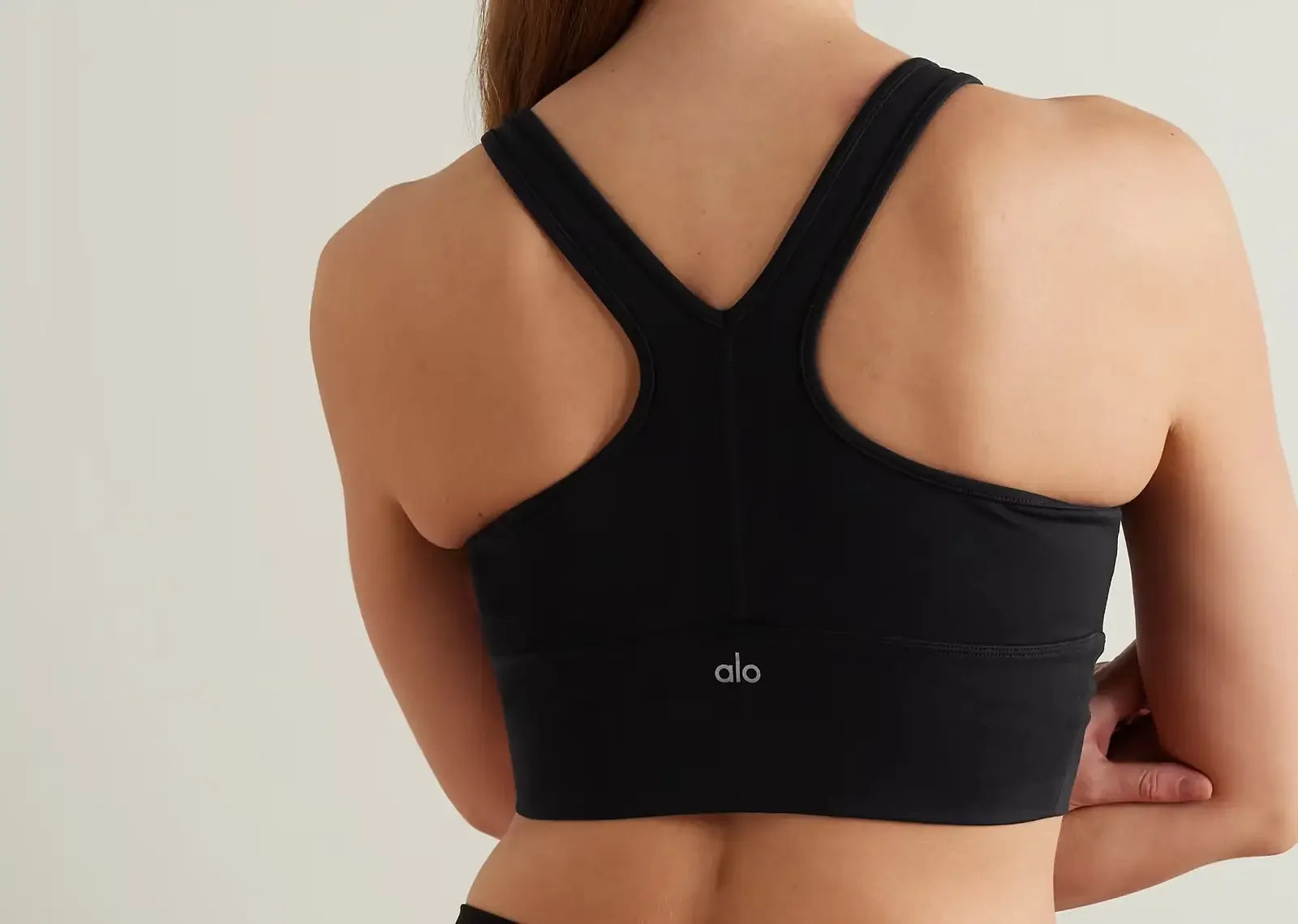 Alo Yoga Wild Thing Ruched Airbrush Sports Bra Black