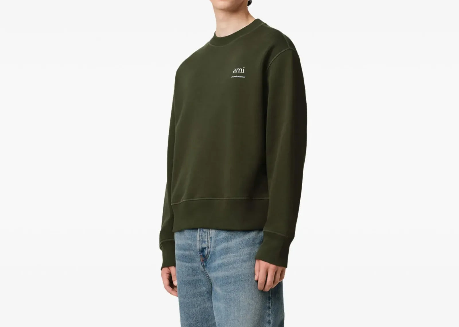 Ami Paris Ami Alexandre Mattiussi Print Sweatshirt Olive Green