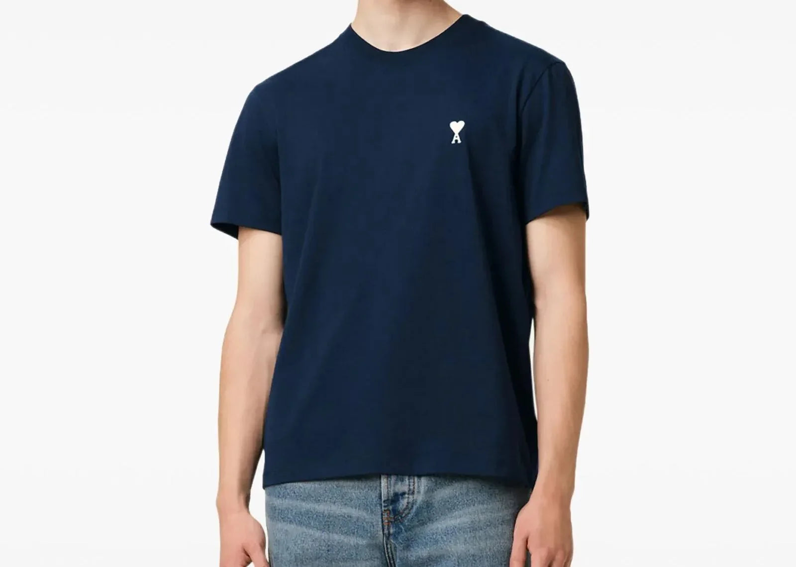 Ami Paris Ami De Coeur Cotton T-Shirt Midnight Blue