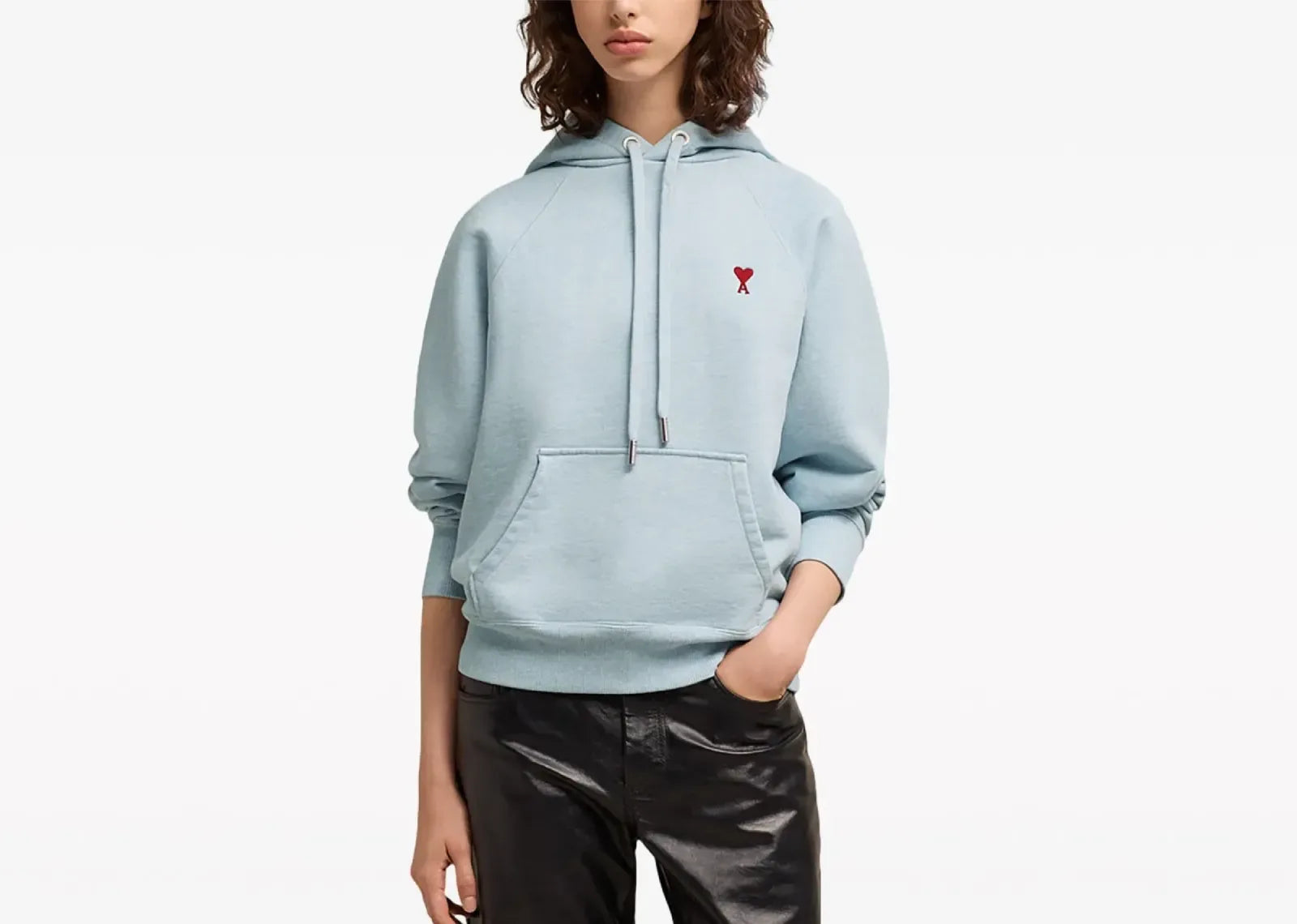 Ami Paris Ami De Coeur Hoodie Light Blue