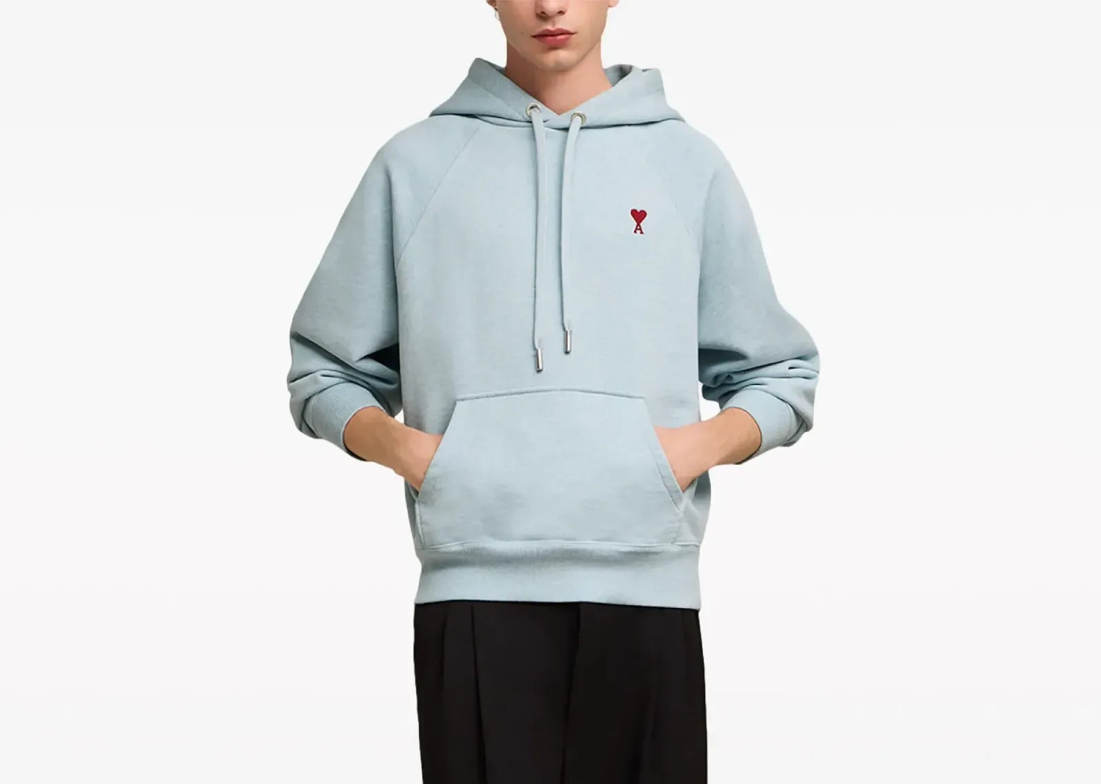 Ami Paris Ami De Coeur Hoodie Light Blue