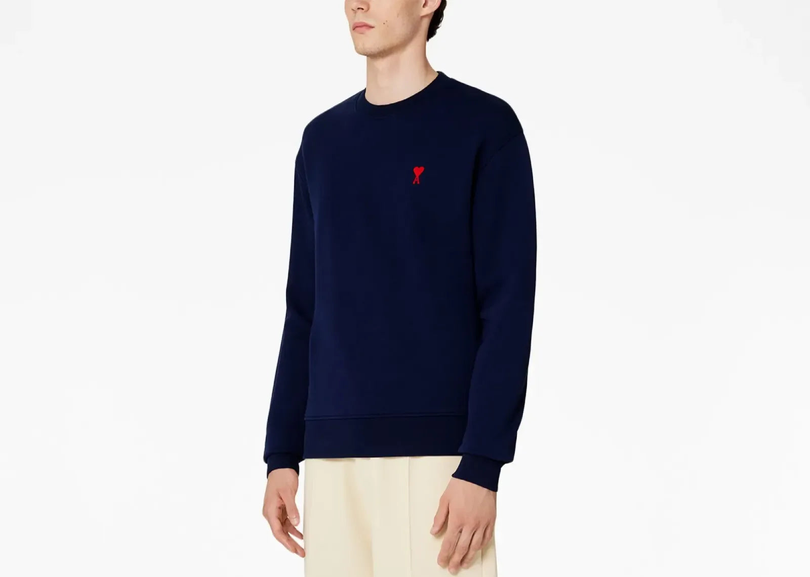 Ami Paris Ami De Coeur Cotton Sweatshirt Blue