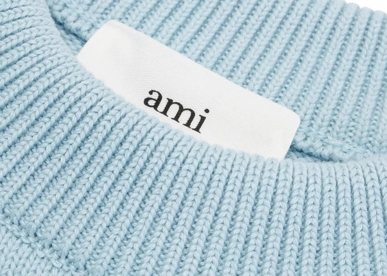 Ami Paris Ami De Coeur Embroidered Sweater Light Blue