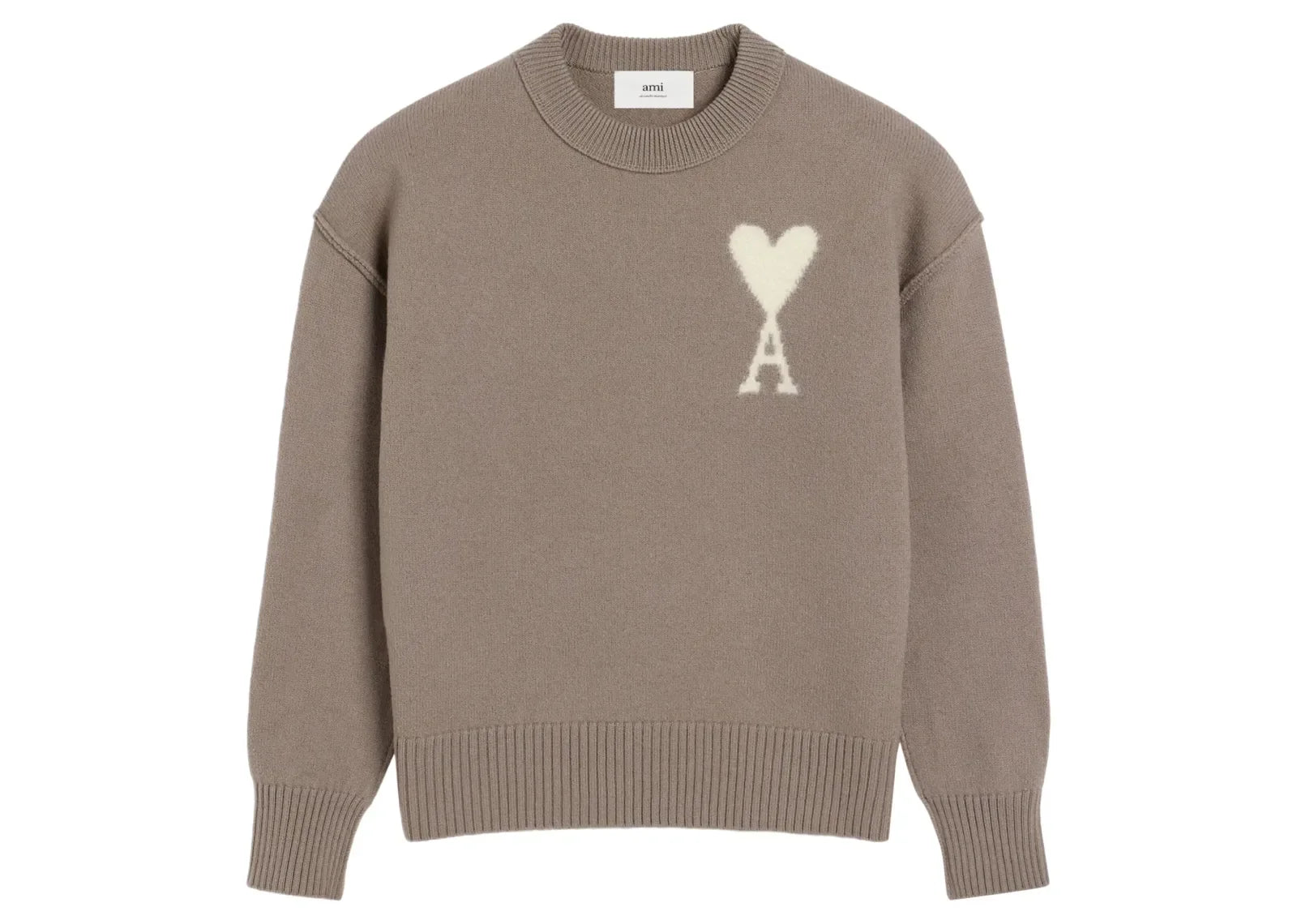 Ami Paris Ami De Coeur Sweater Ash Grey