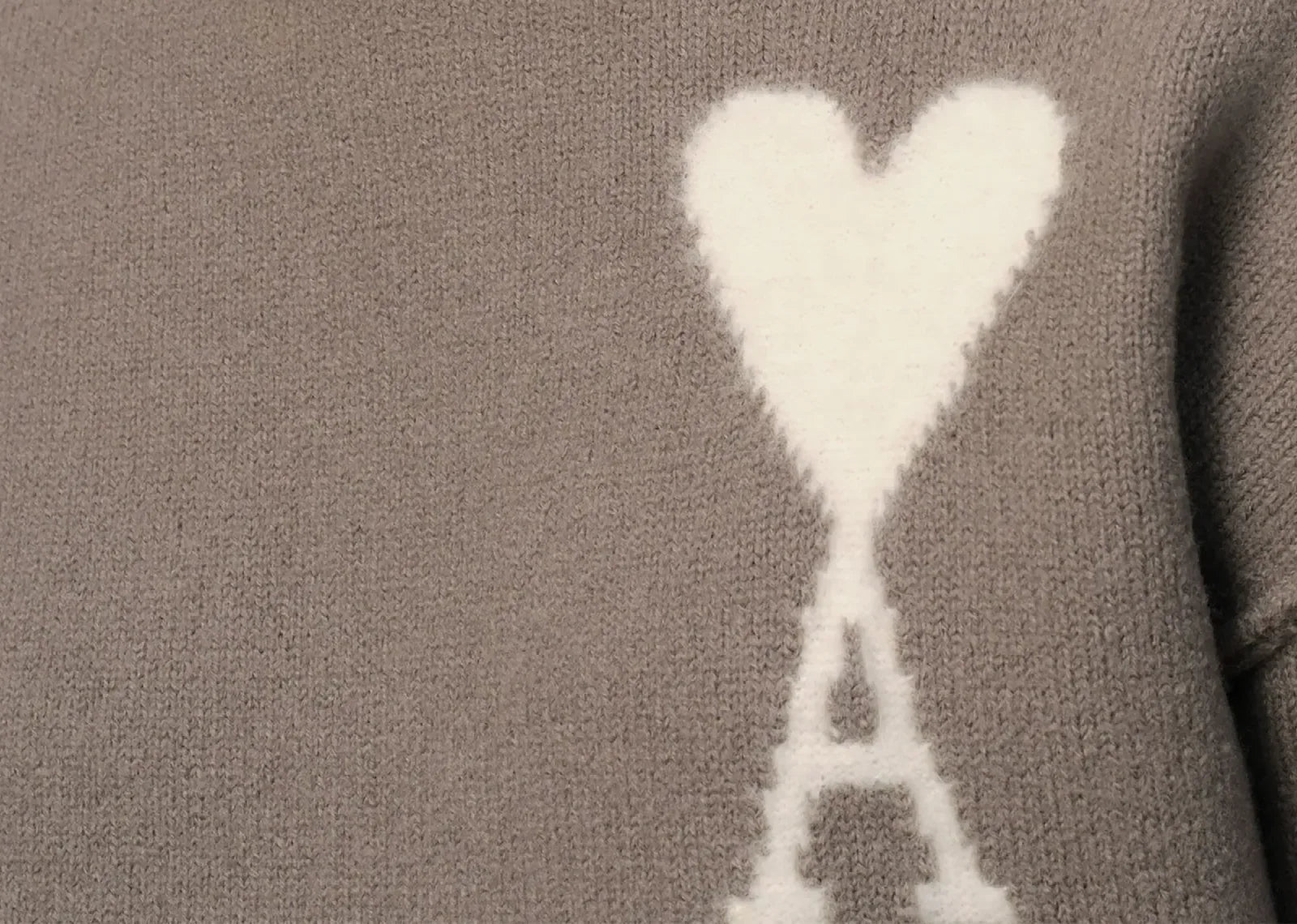Ami Paris Ami De Coeur Sweater Ash Grey