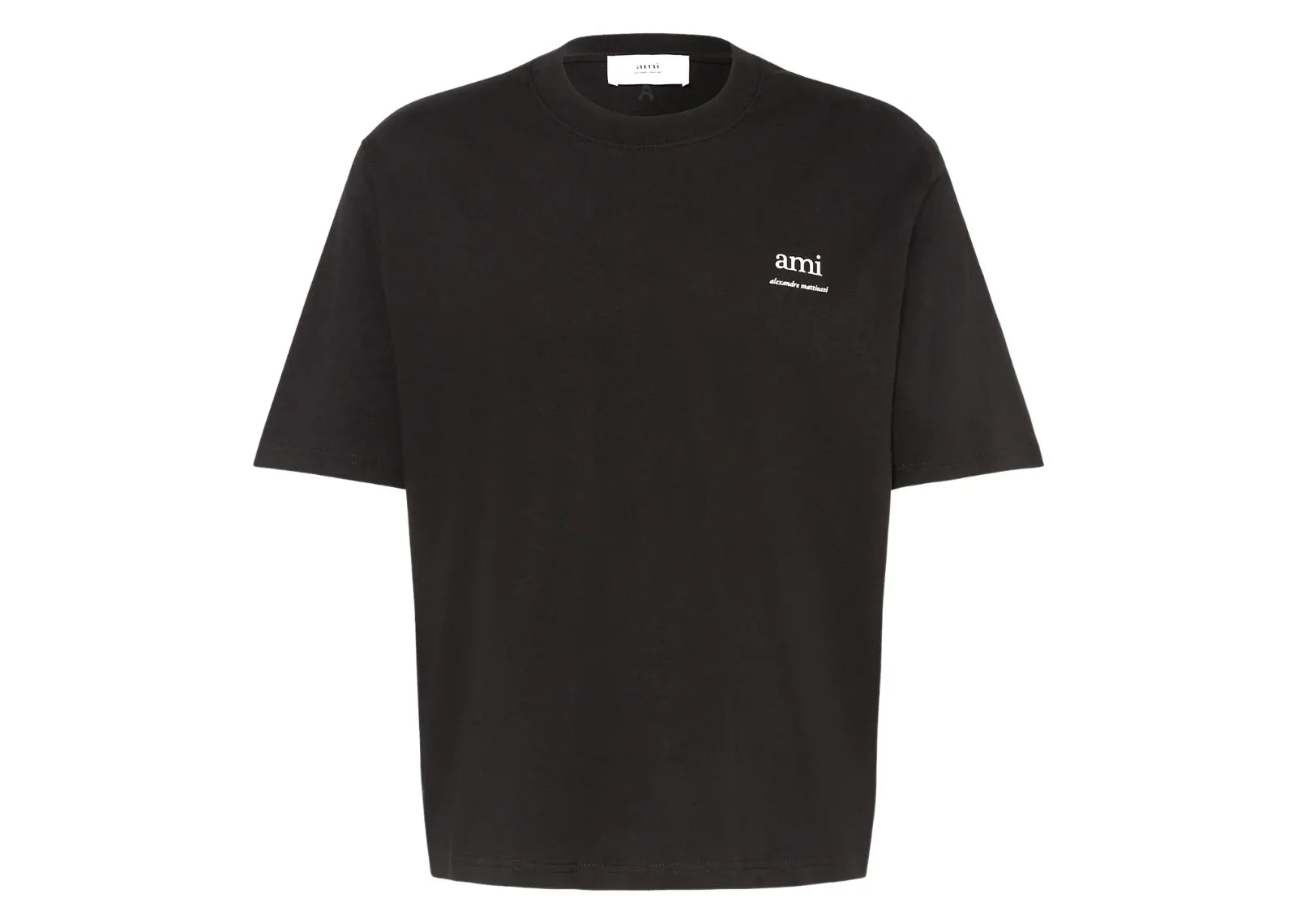 Ami Paris Logo Embroidered T-Shirt Black