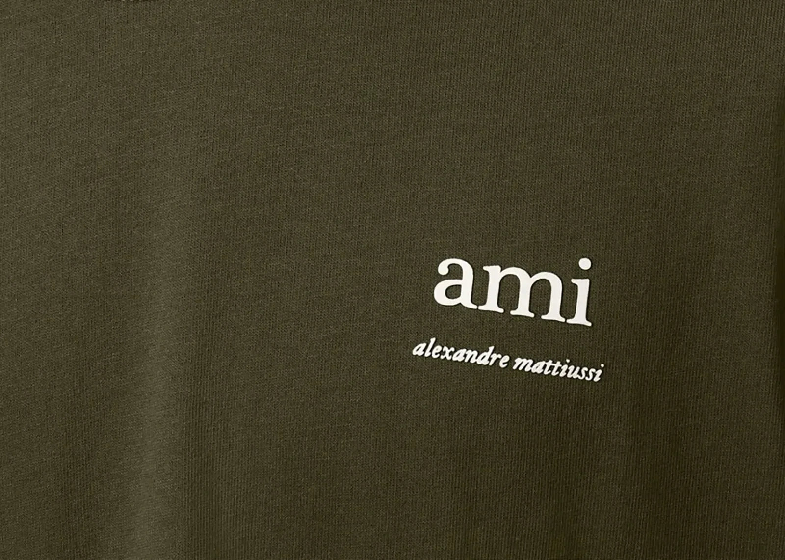 Ami Paris Logo Embroidered T-Shirt Green