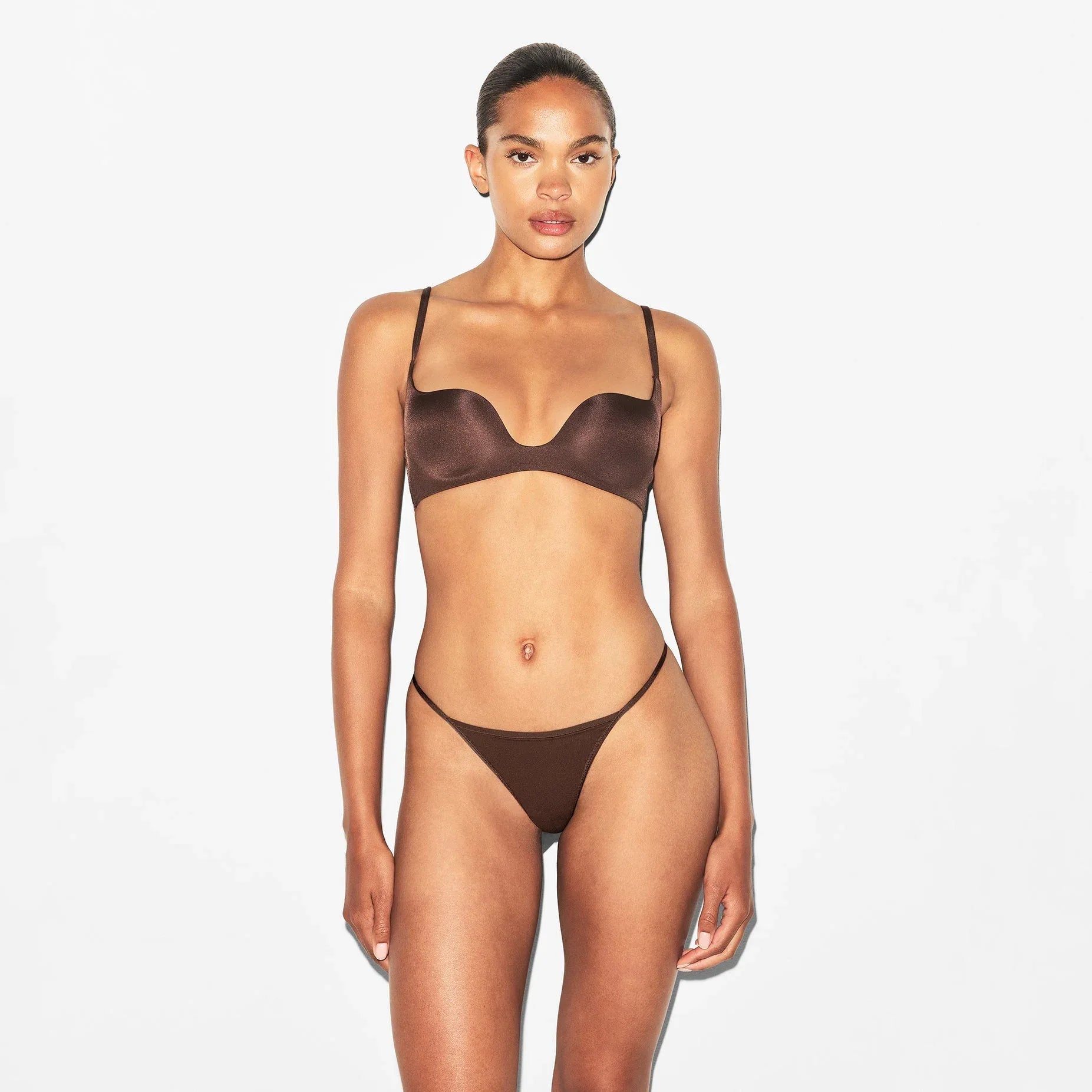 SKIMS WIRELESS FORM SQUARE NECK BRA | COCOA - SÜTYEN