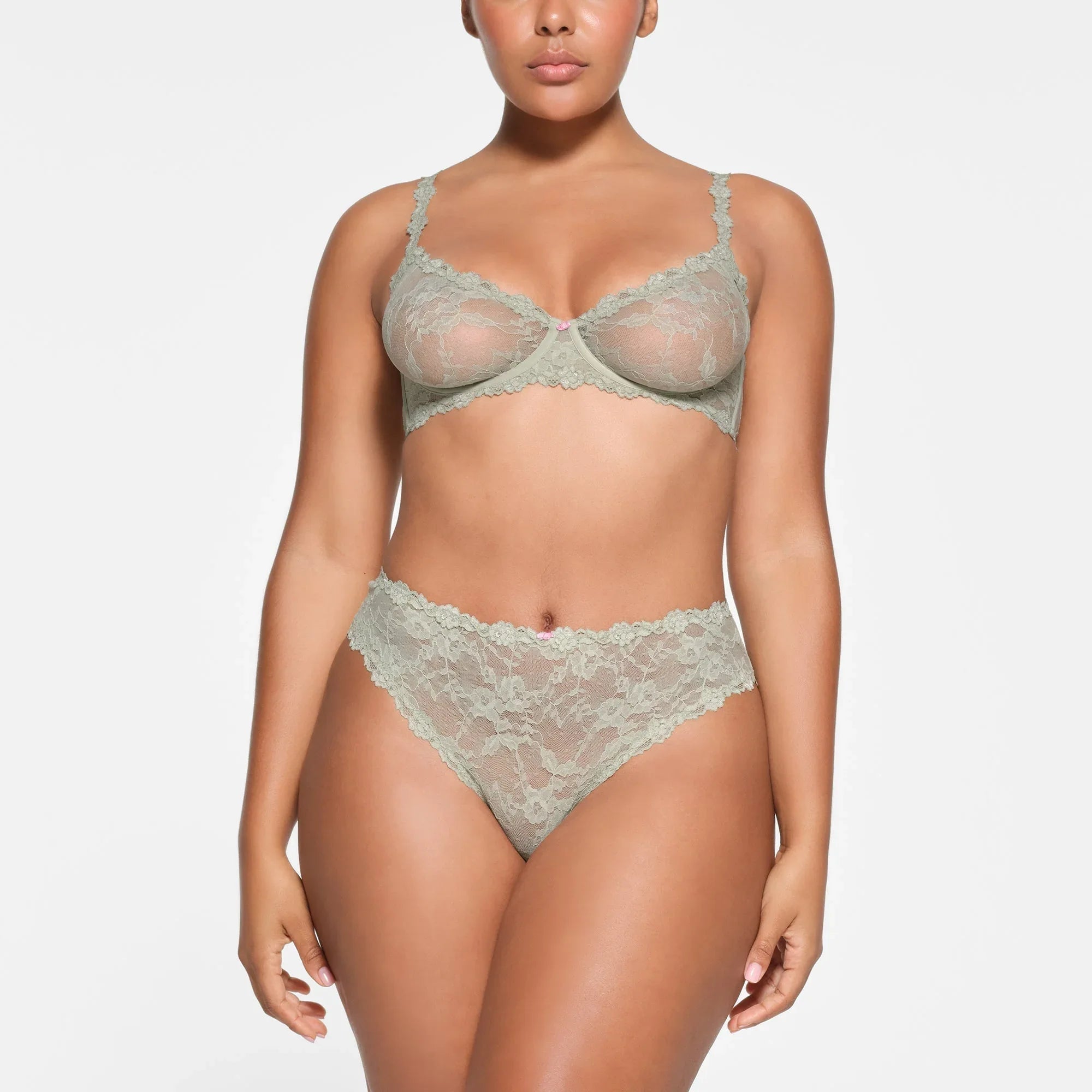 SKIMS STRETCH LACE UNLINED DEMI BRA | TALC - SÜTYEN