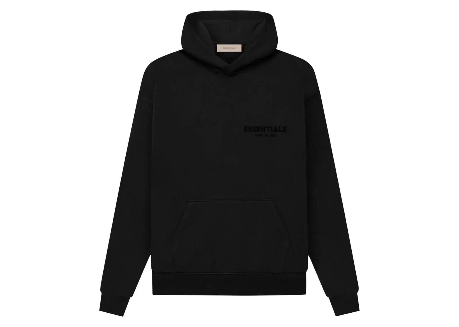 Fear Of God Essentials Pullover Chest Logo Hoodie Stretch Limo Black