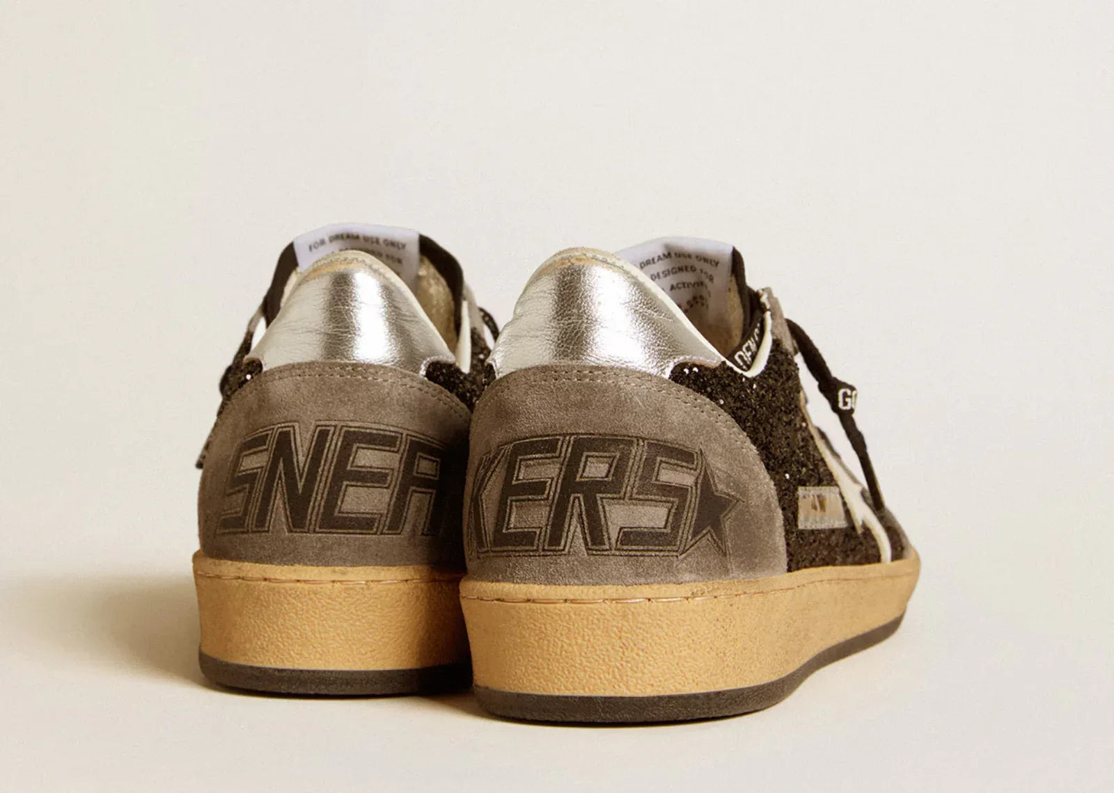 Golden Goose Ball-Star Black Glitter Gray White