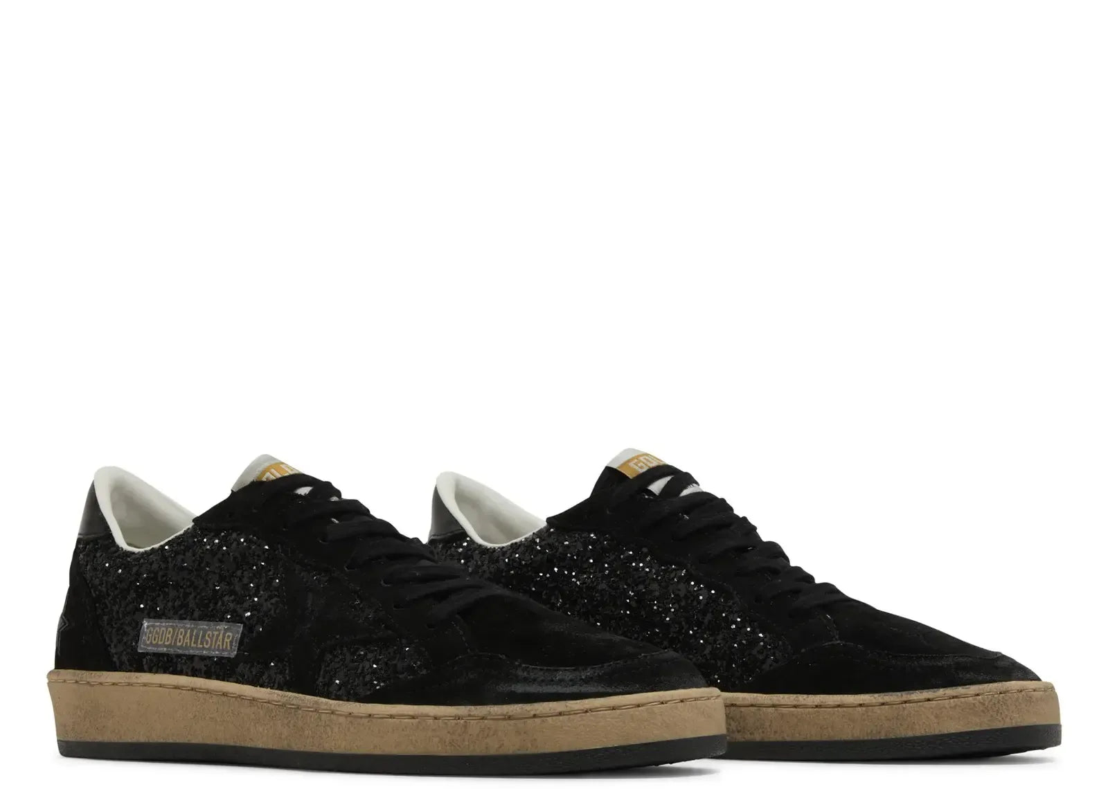 Golden Goose Ball-Star Black Leather Distressed