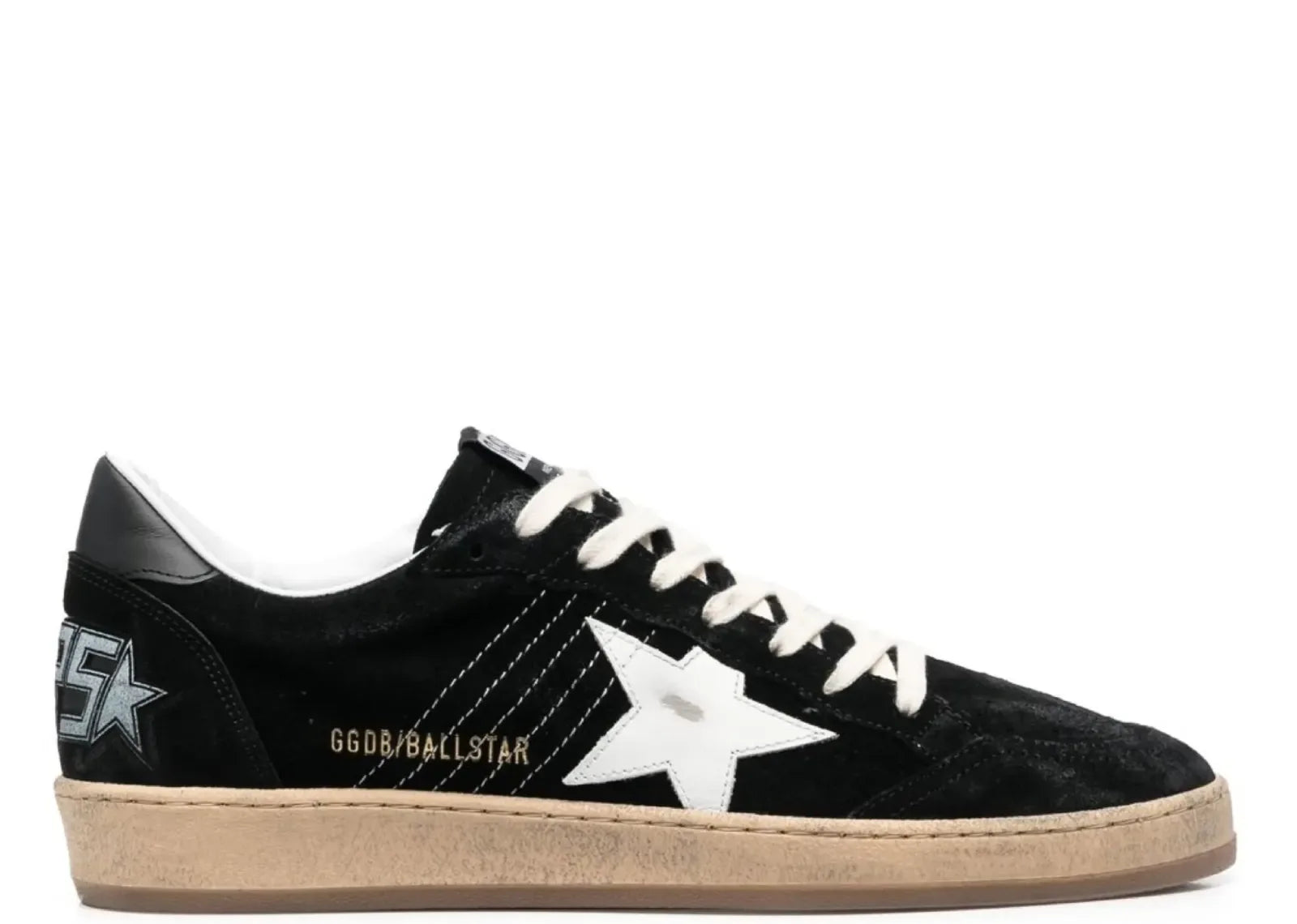 Golden Goose Ball-Star Black Suede Distressed