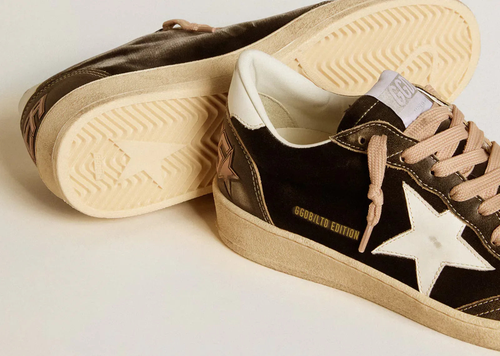 Golden Goose Ball-Star Black Velvet Black White Leather