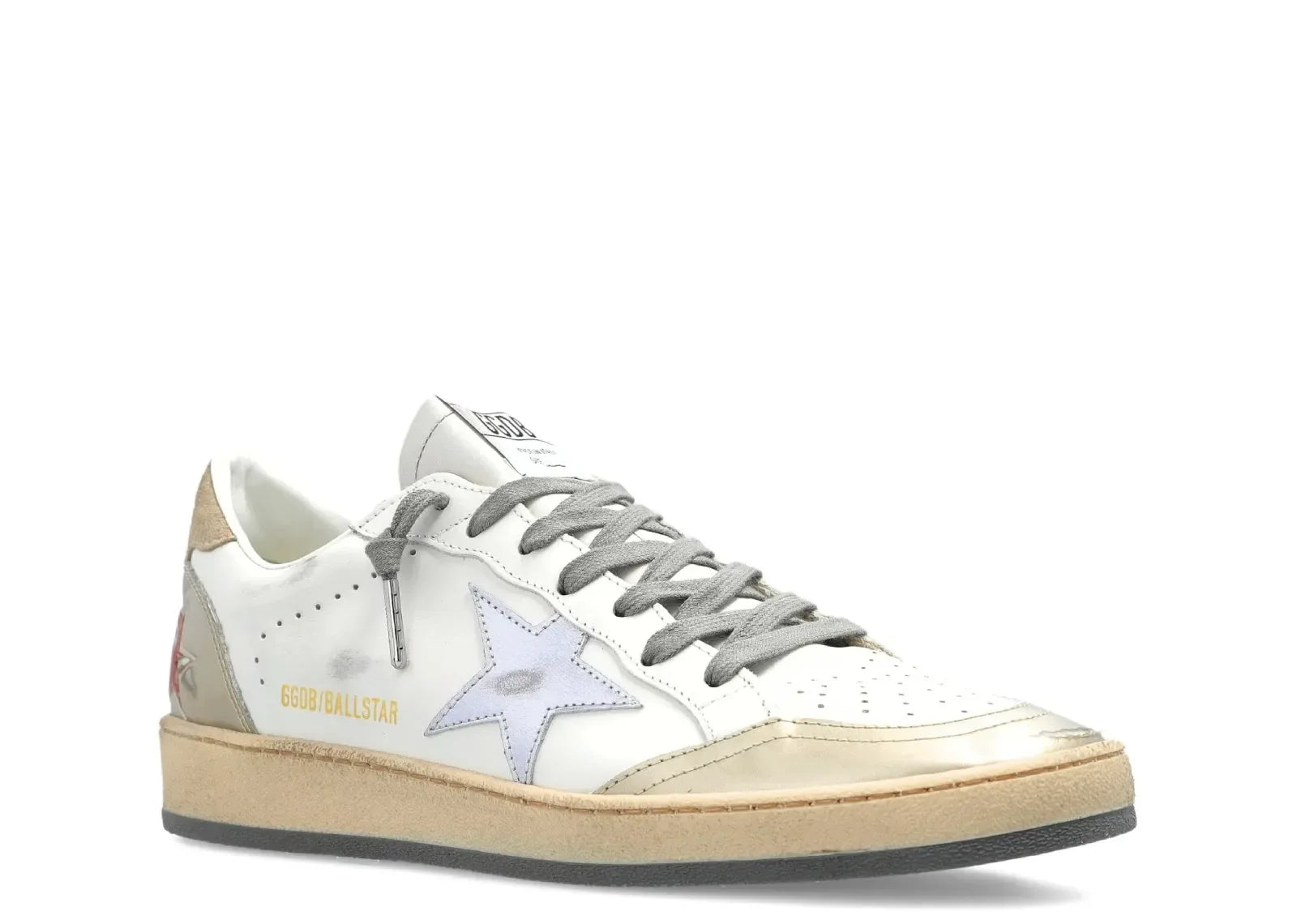 Golden Goose Ball-Star White Leather Silver Star
