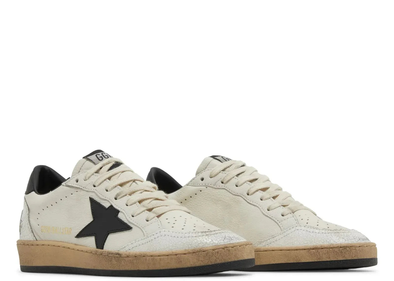 Golden Goose Ball-Star White Nappa With Black Star