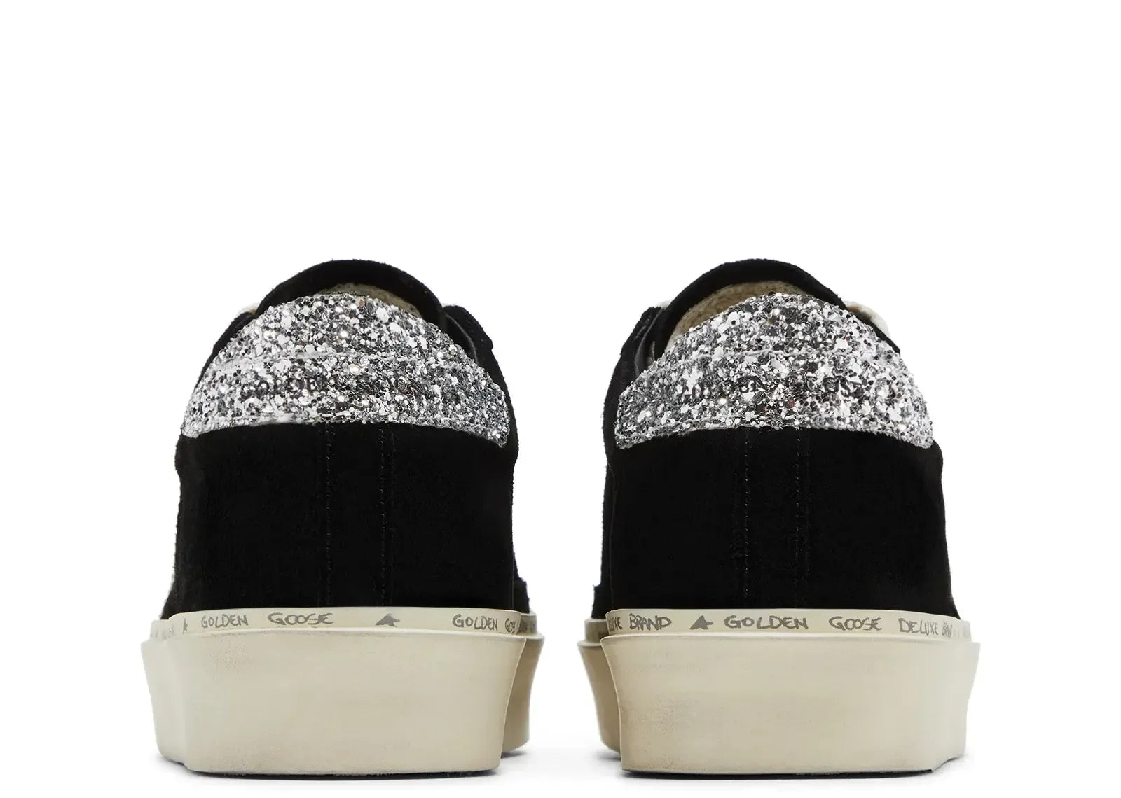 Golden Goose Hi-Star Black Suede Glitter Heel
