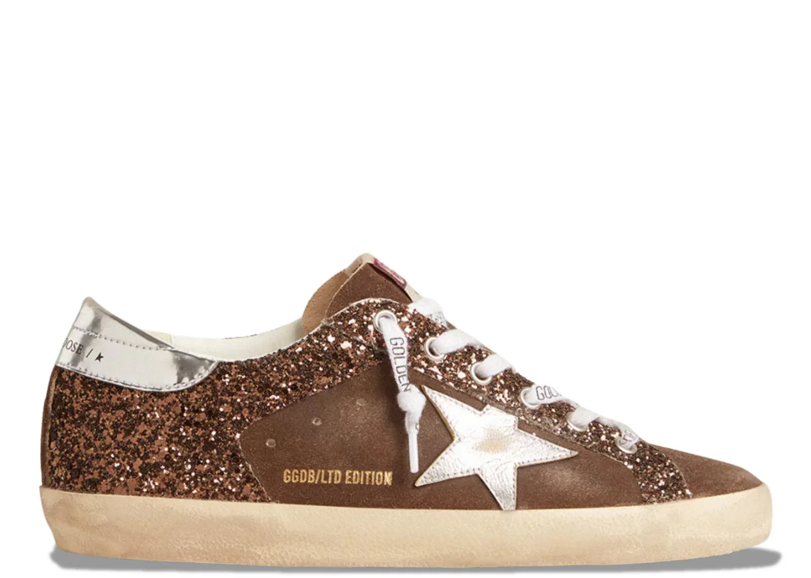 Golden Goose Super-Star Brown Glitter Brown Suede