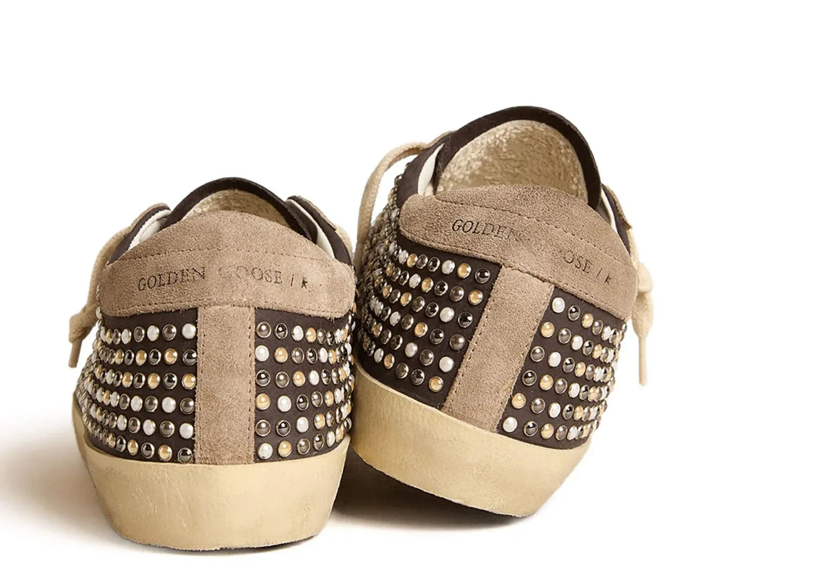 Golden Goose Super-Star Gray Swarovski Pearls Dove