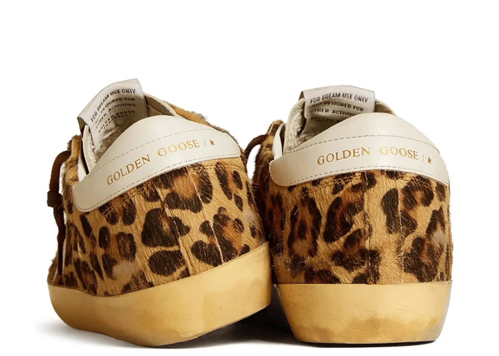 Golden Goose Super-Star Leopard Pony Skin Milk White Star Heel