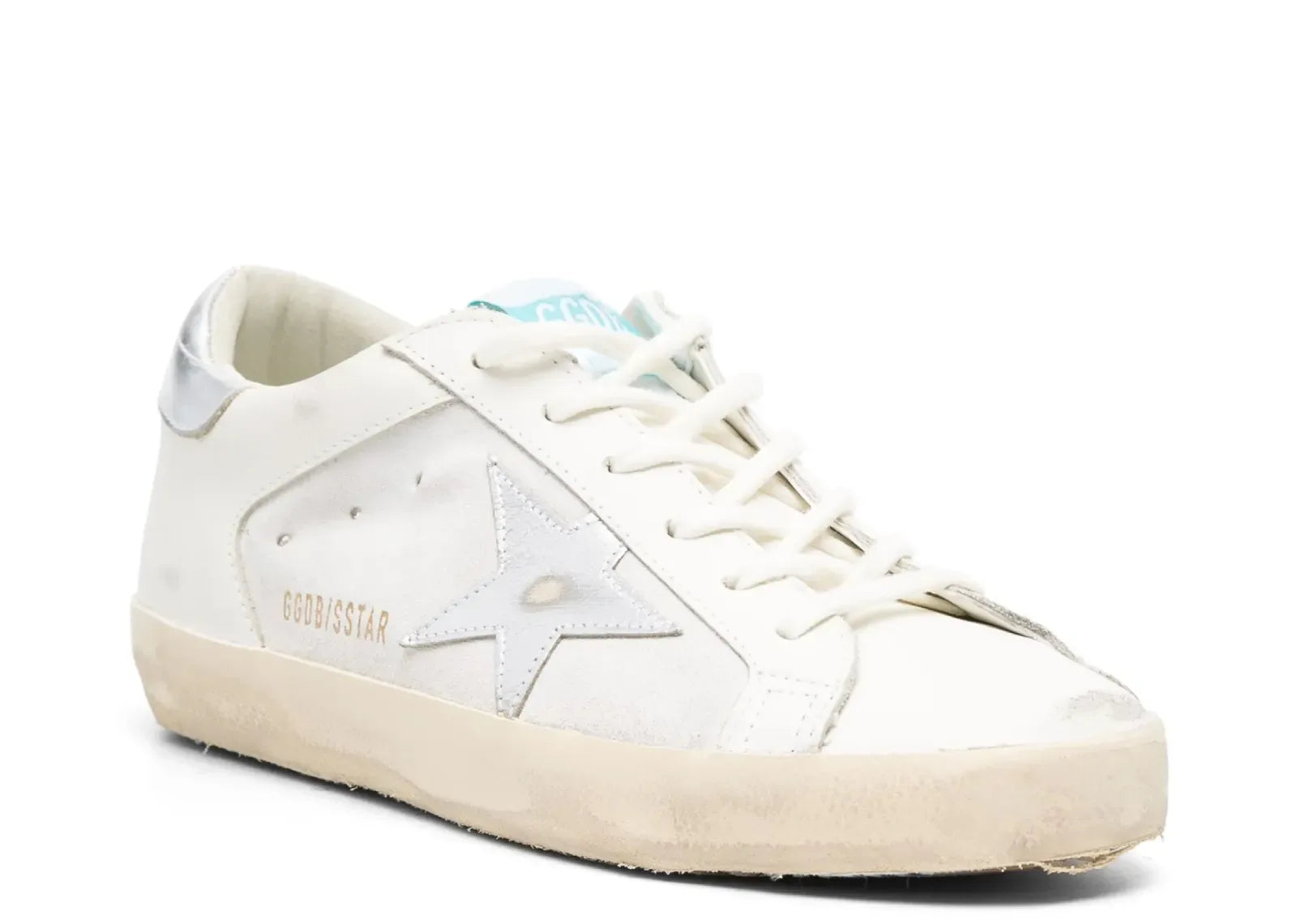 Golden Goose Super-Star Off White Silver Gold Star Heel
