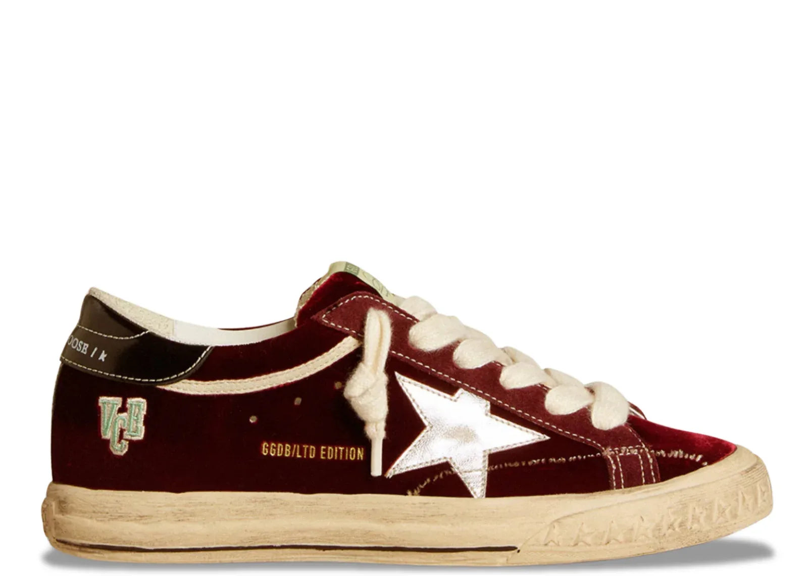 Golden Goose Super-Star Ruby Velvet Silver Black Metallic Leather