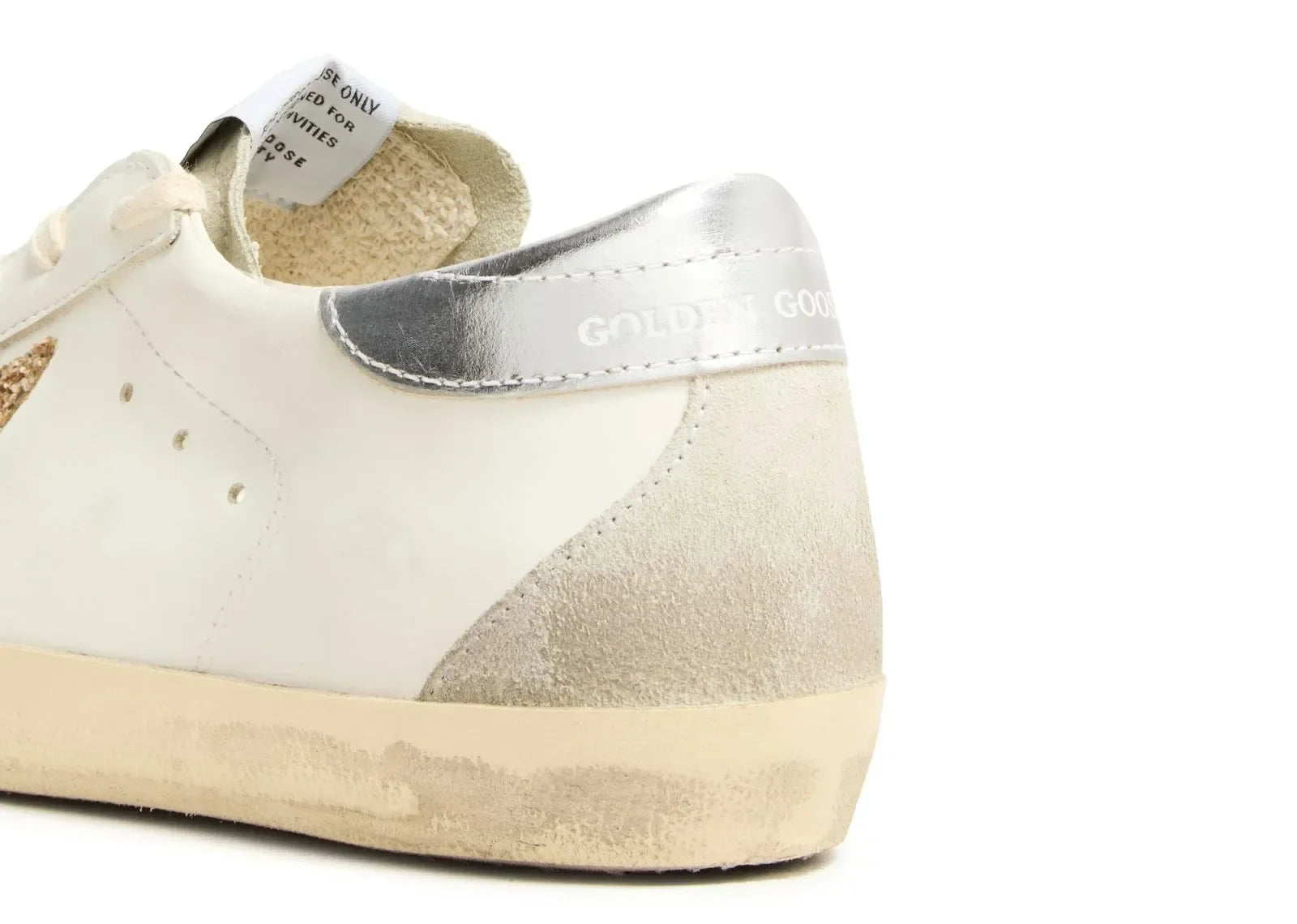 Golden Goose Super-Star White Ice Gray Gold Glitter