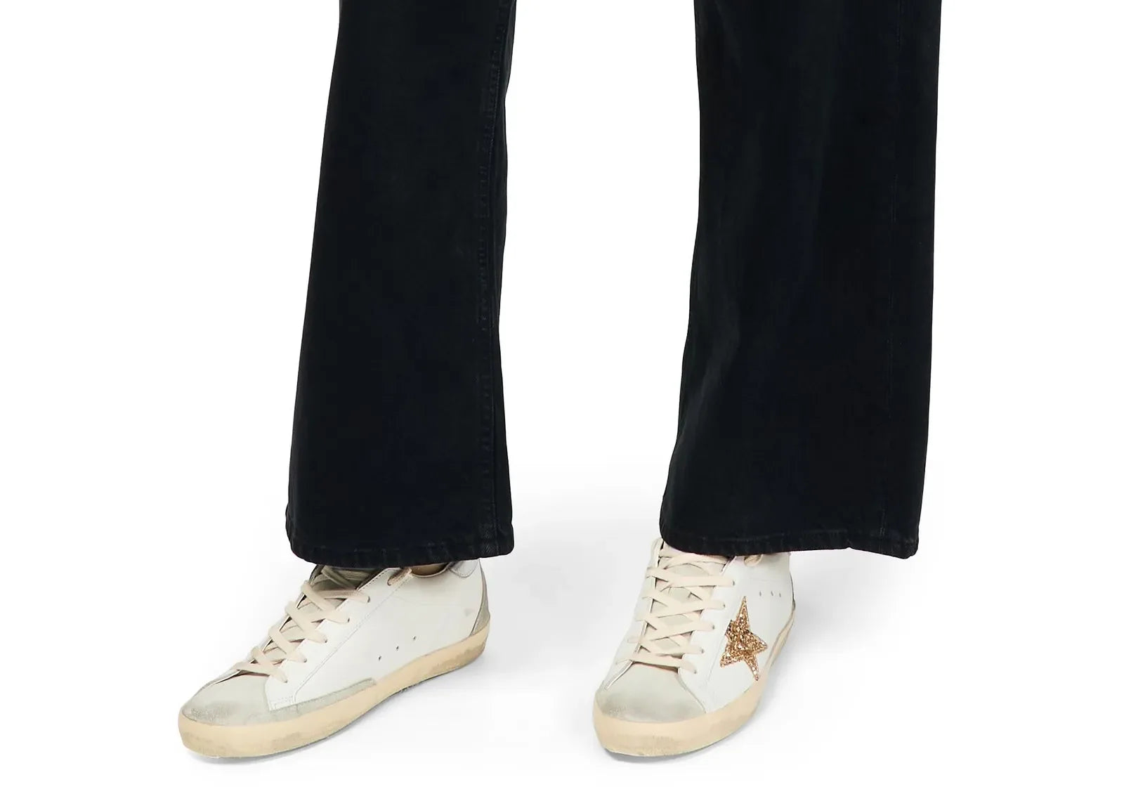 Golden Goose Super-Star White Ice Gray Gold Glitter