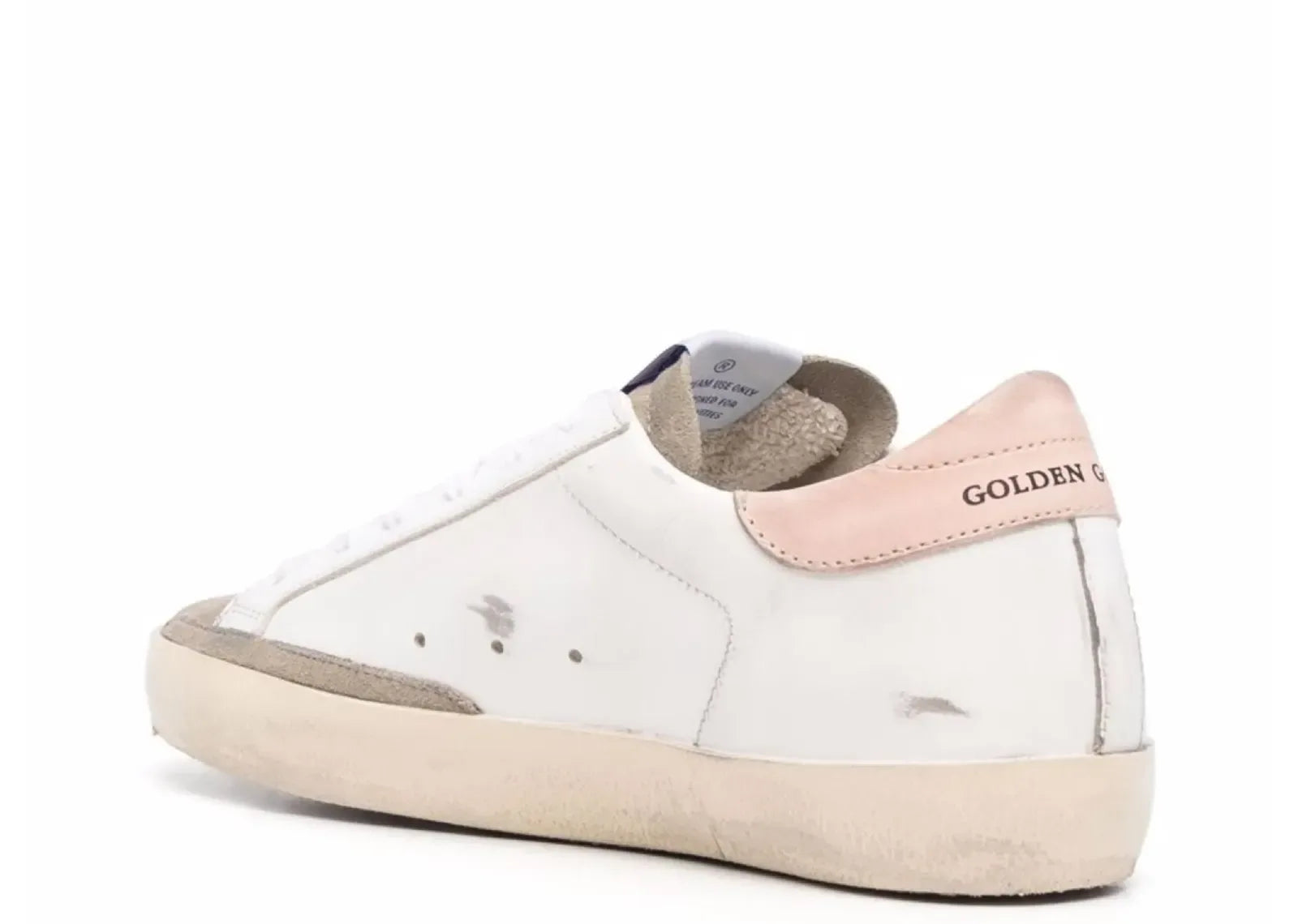 Golden Goose Super-Star White Leather Black Glitter Star Rose Heel
