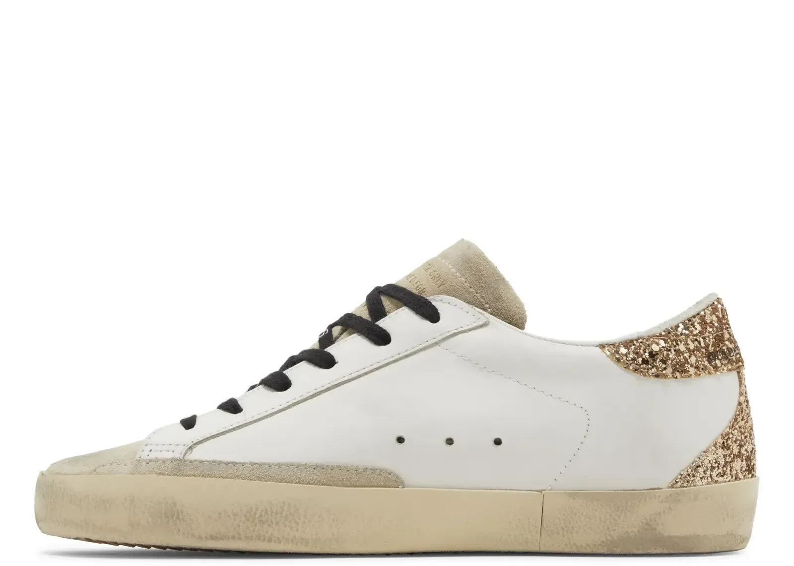Golden Goose Super-Star White Leather Multicolor Glitter Star Heel