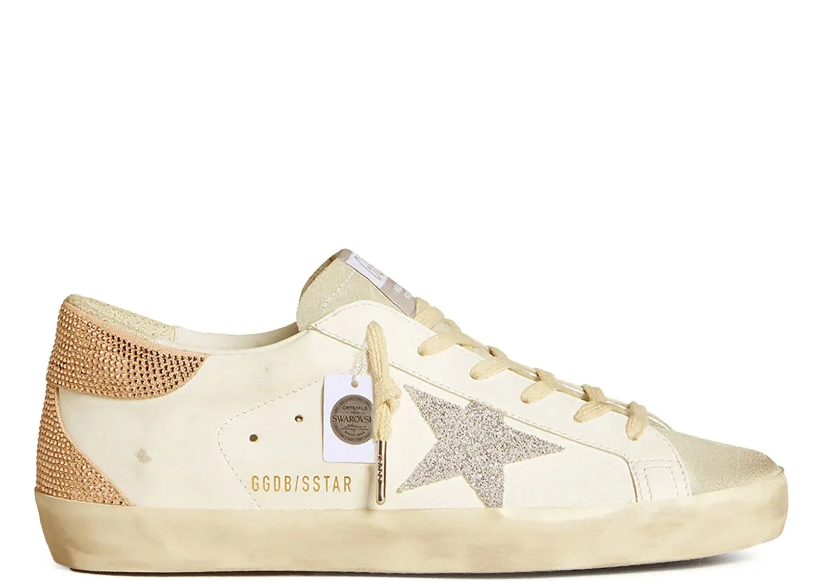 Golden Goose Super-Star White Silver Swarovski Crystal Star
