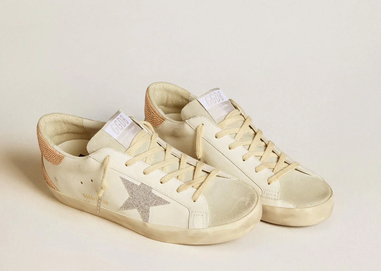 Golden Goose Super-Star White Silver Swarovski Crystal Star