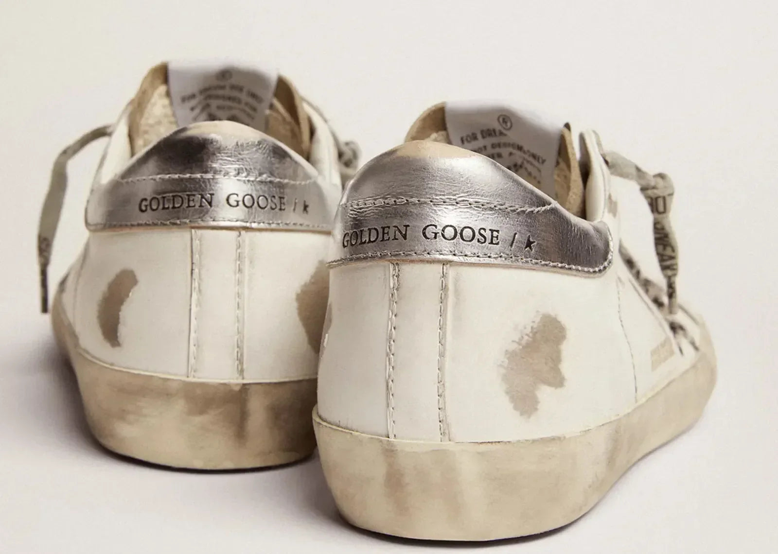 Golden Goose Super-Star White Zebra Pony Star Silver Heel
