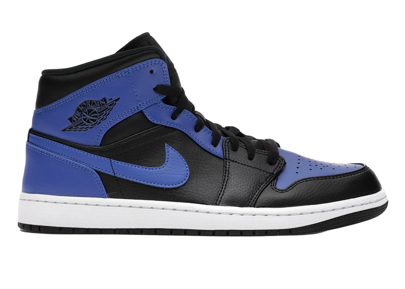 Nike Air Jordan 1 Mid Hyper Royal Tumbled Leather