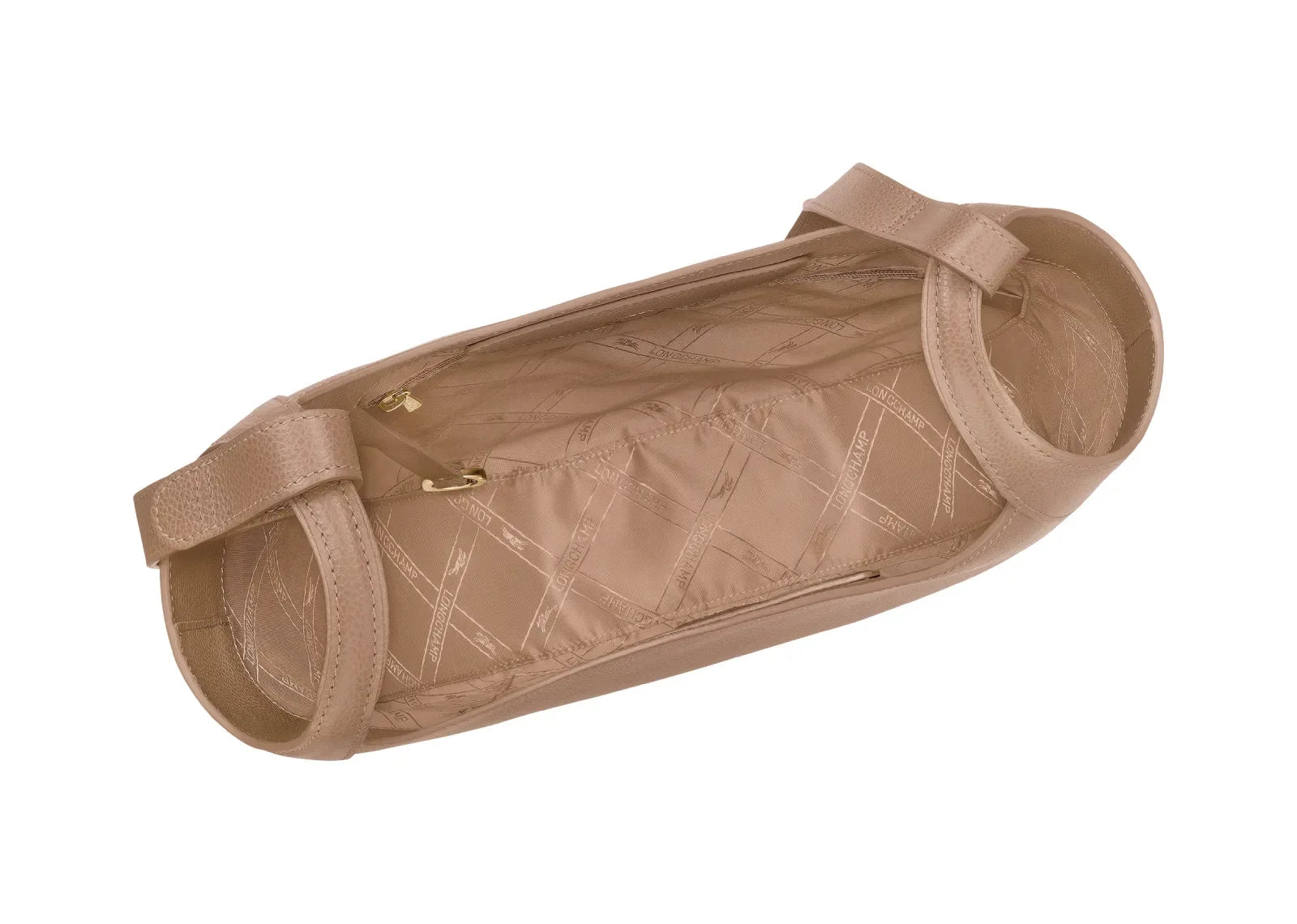 Longchamp Le Foulonné Lare Hobo Bag Biscuit