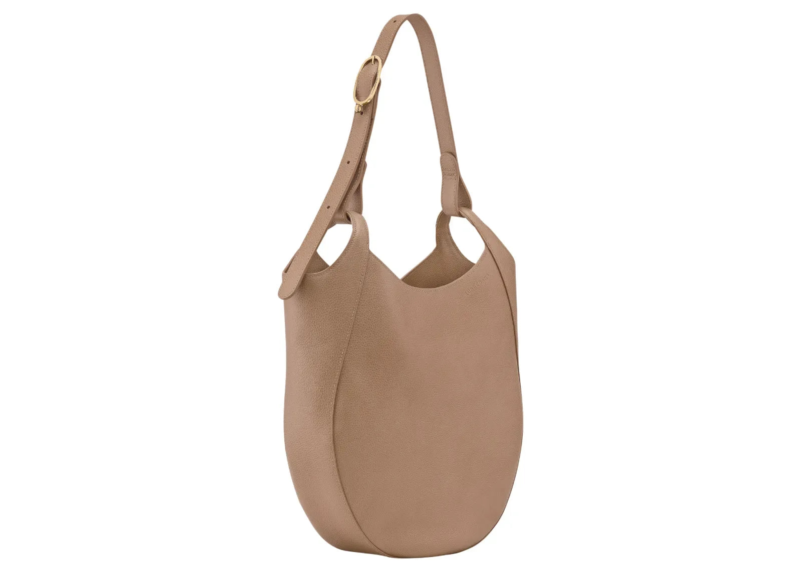 Longchamp Le Foulonné Lare Hobo Bag Biscuit