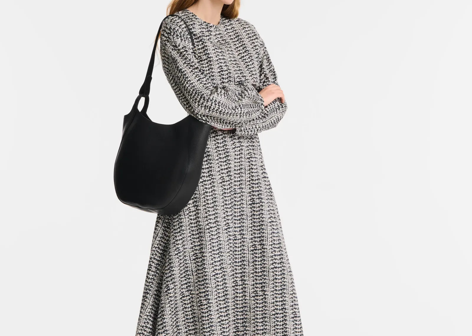 Longchamp Le Foulonné Lare Hobo Bag Black