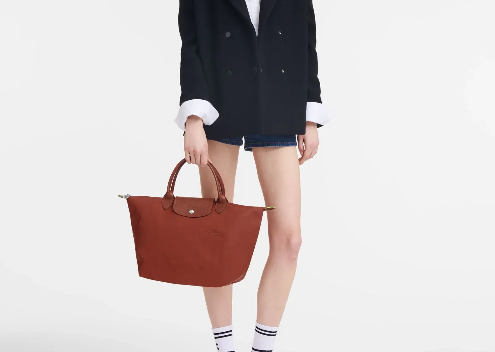 Longchamp Le Pliage Green Medium Handbag Chestnut