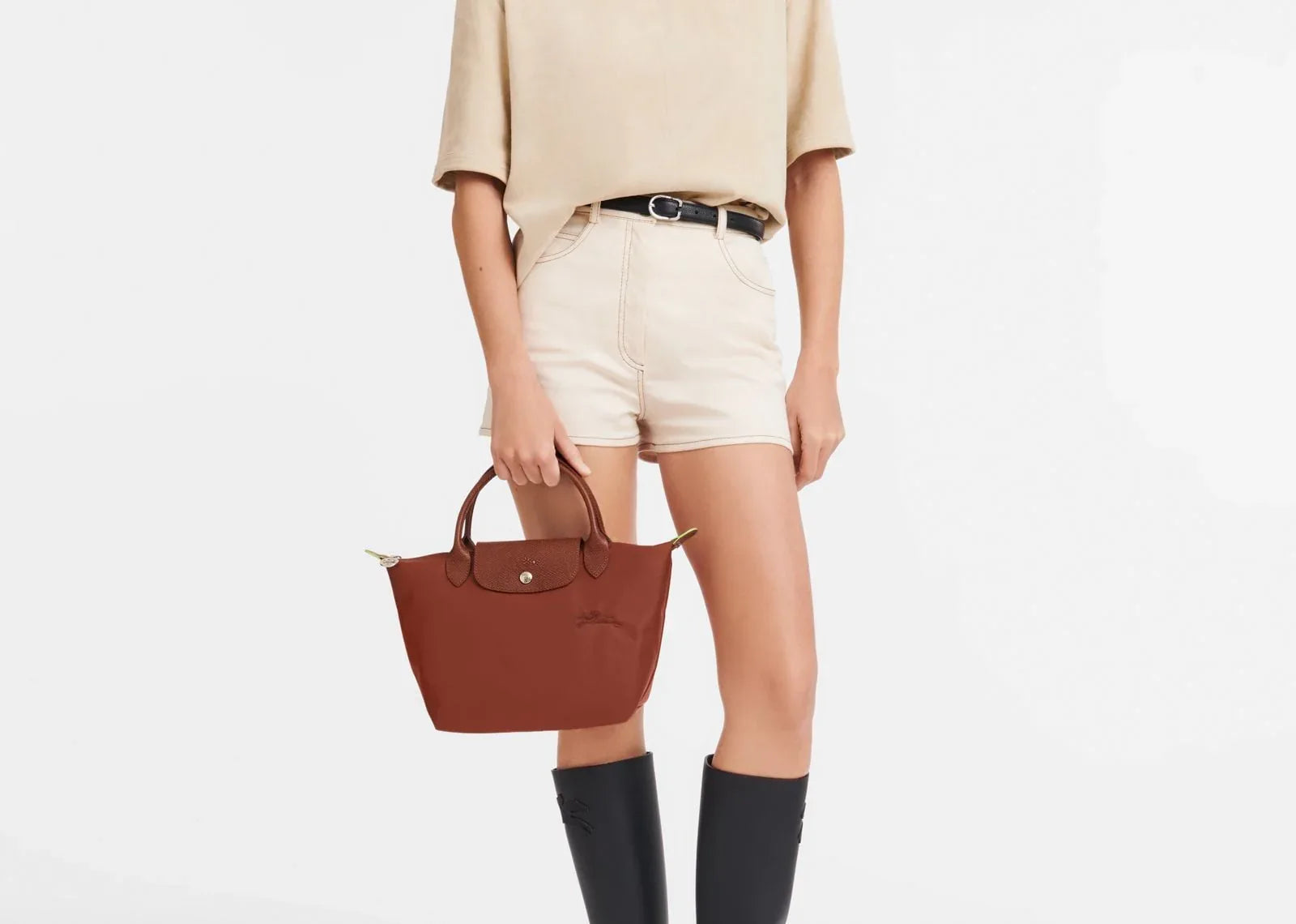 Longchamp Le Pliage Green Small Handbag Chestnut