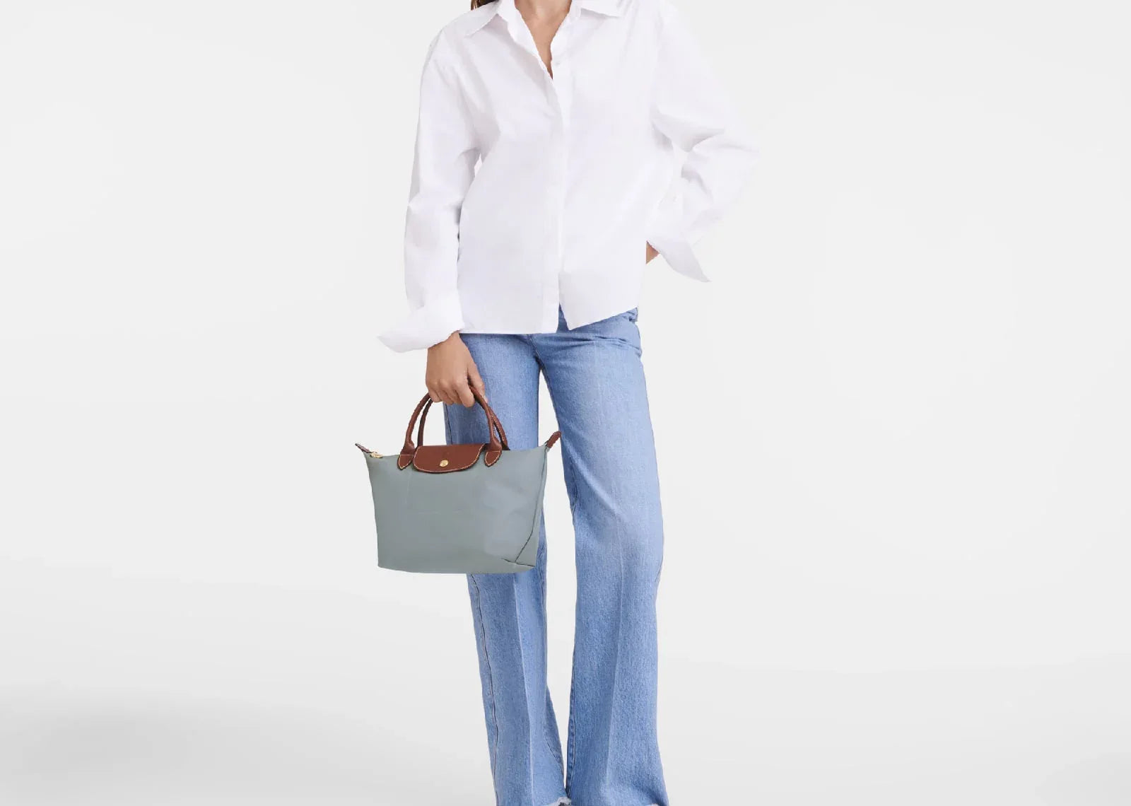 Longchamp Le Pliage Original Small Handbag Steel