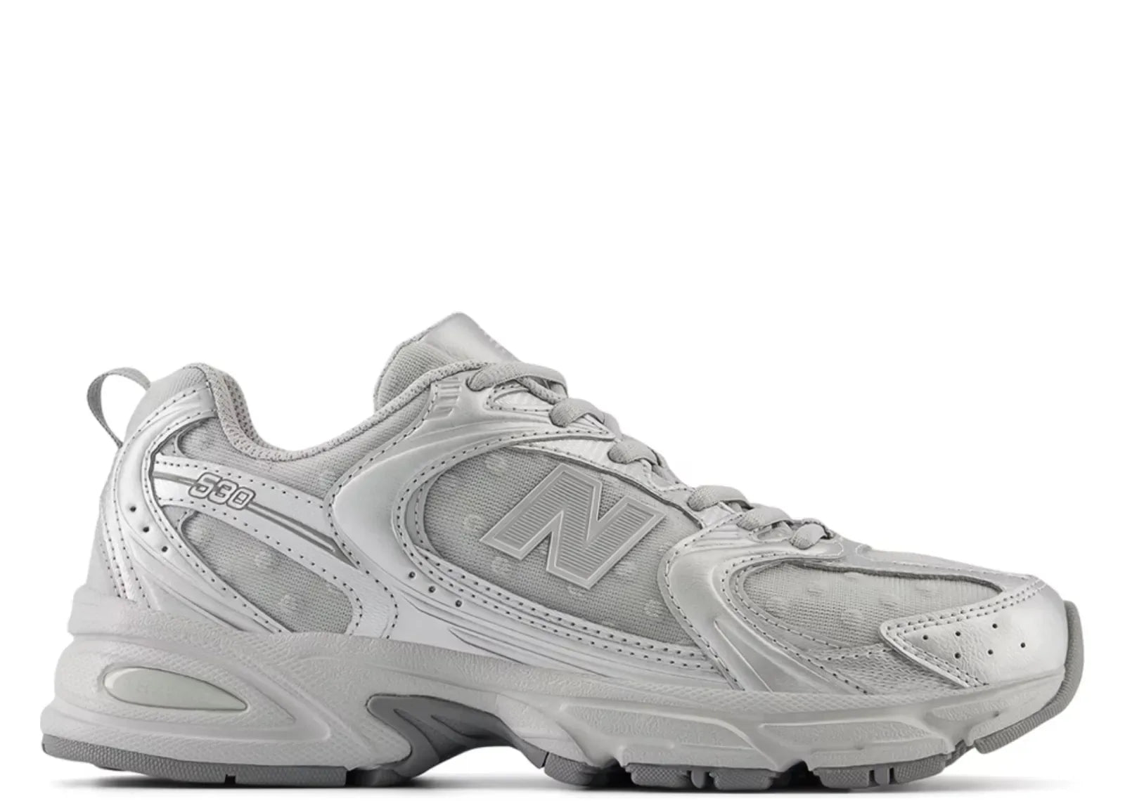 New Balance 530 Silver Metallic Raincloud Polka Dots