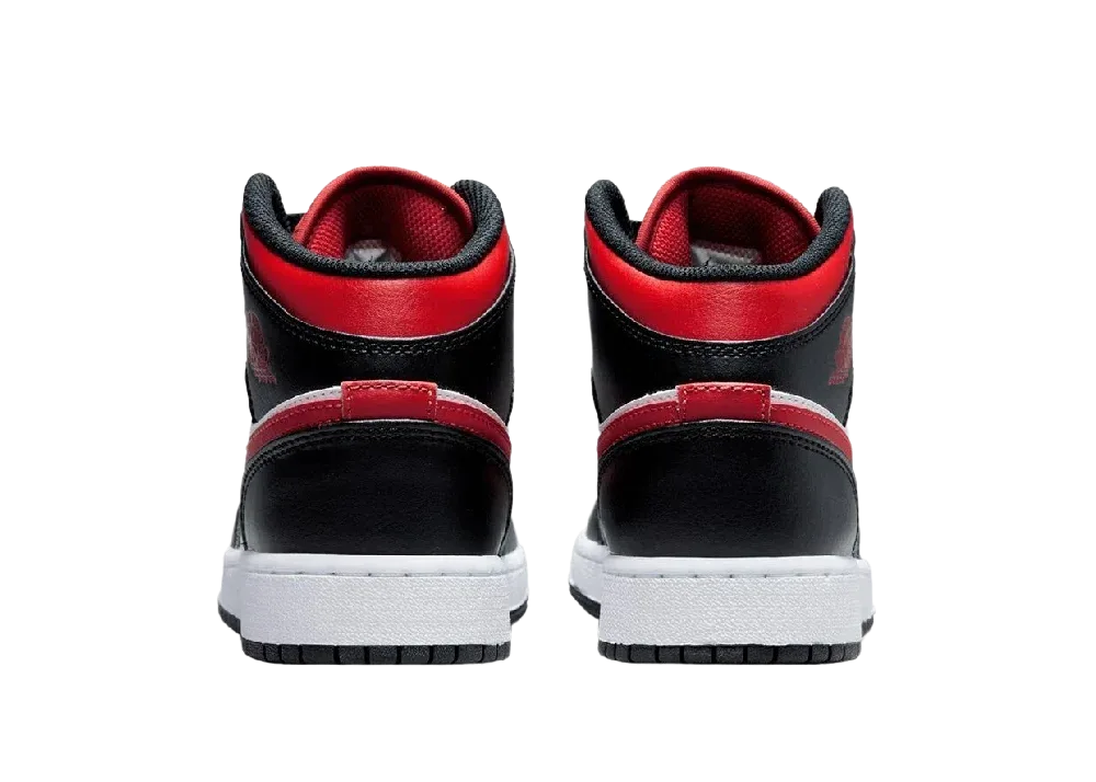 Nike Air Jordan 1 Mid Black Fire Red (GS)