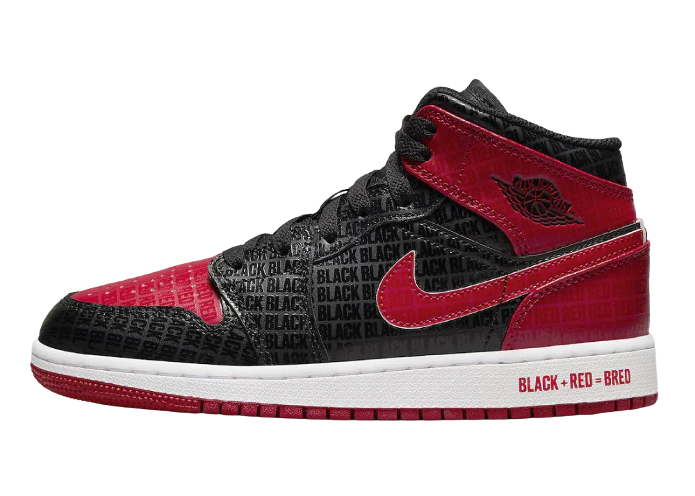 Nike Air Jordan 1 Mid Bred Text (GS)