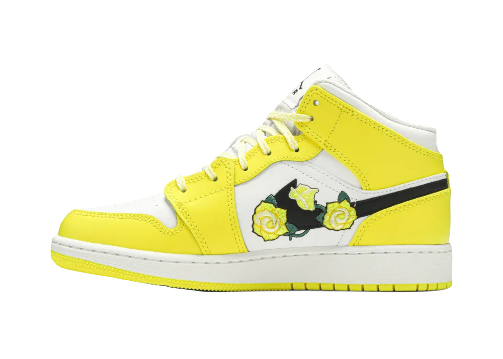 Nike Air Jordan 1 Mid Dynamic Yellow Floral (GS)
