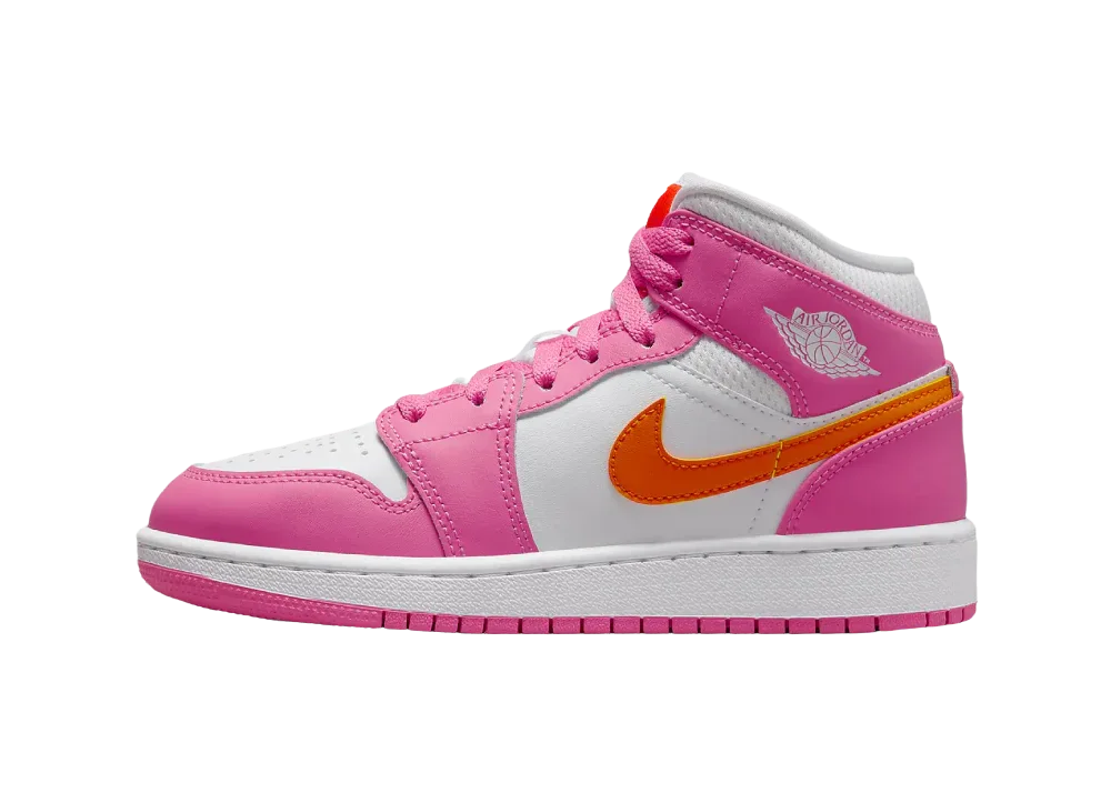Nike Air Jordan 1 Mid Pinksicle Safety Orange (GS)