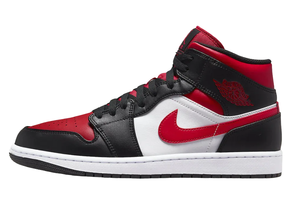 Nike Air Jordan 1 Mid White Black Red (2022)
