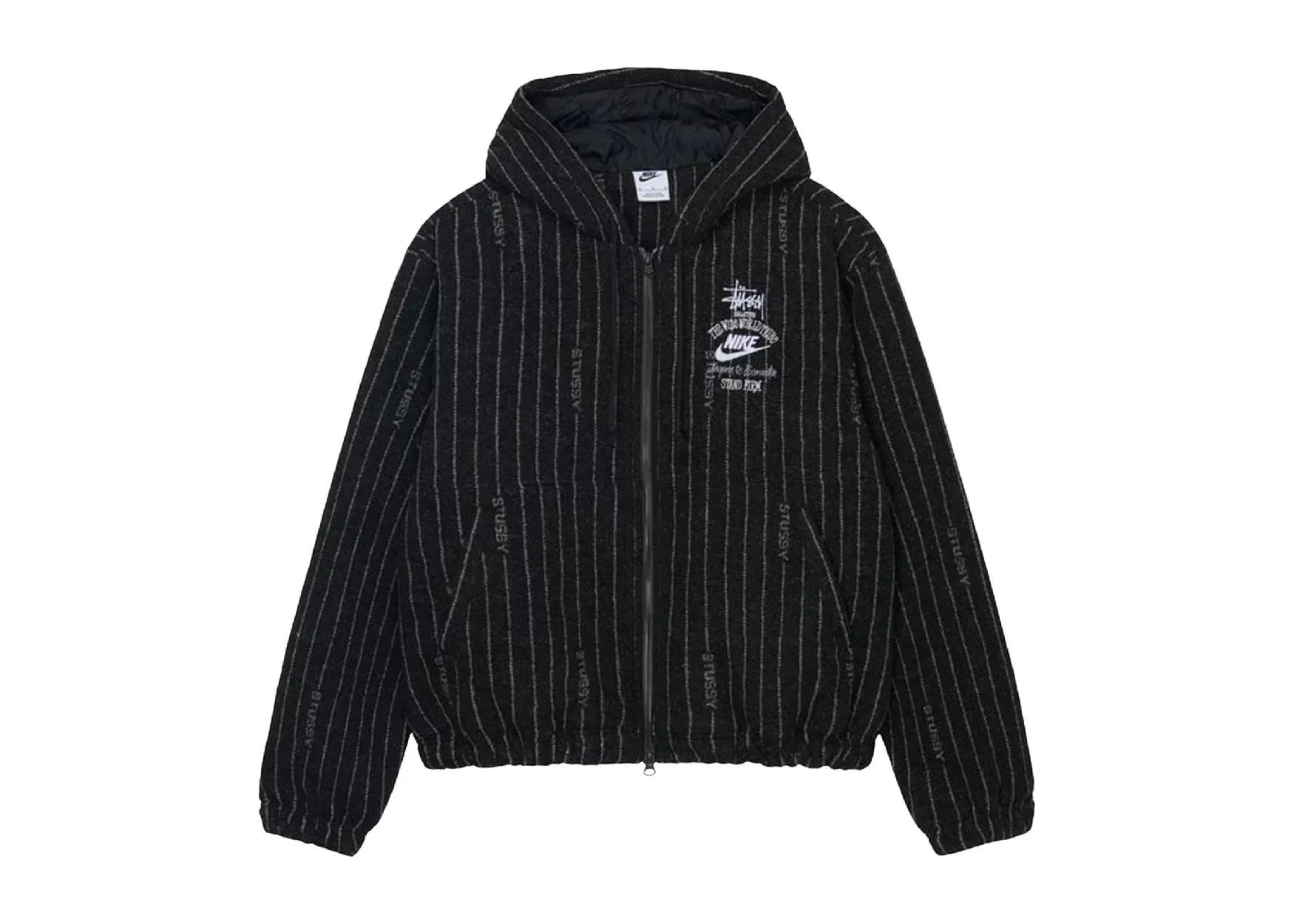 Nike x Stussy Striped Wool Jacket Black