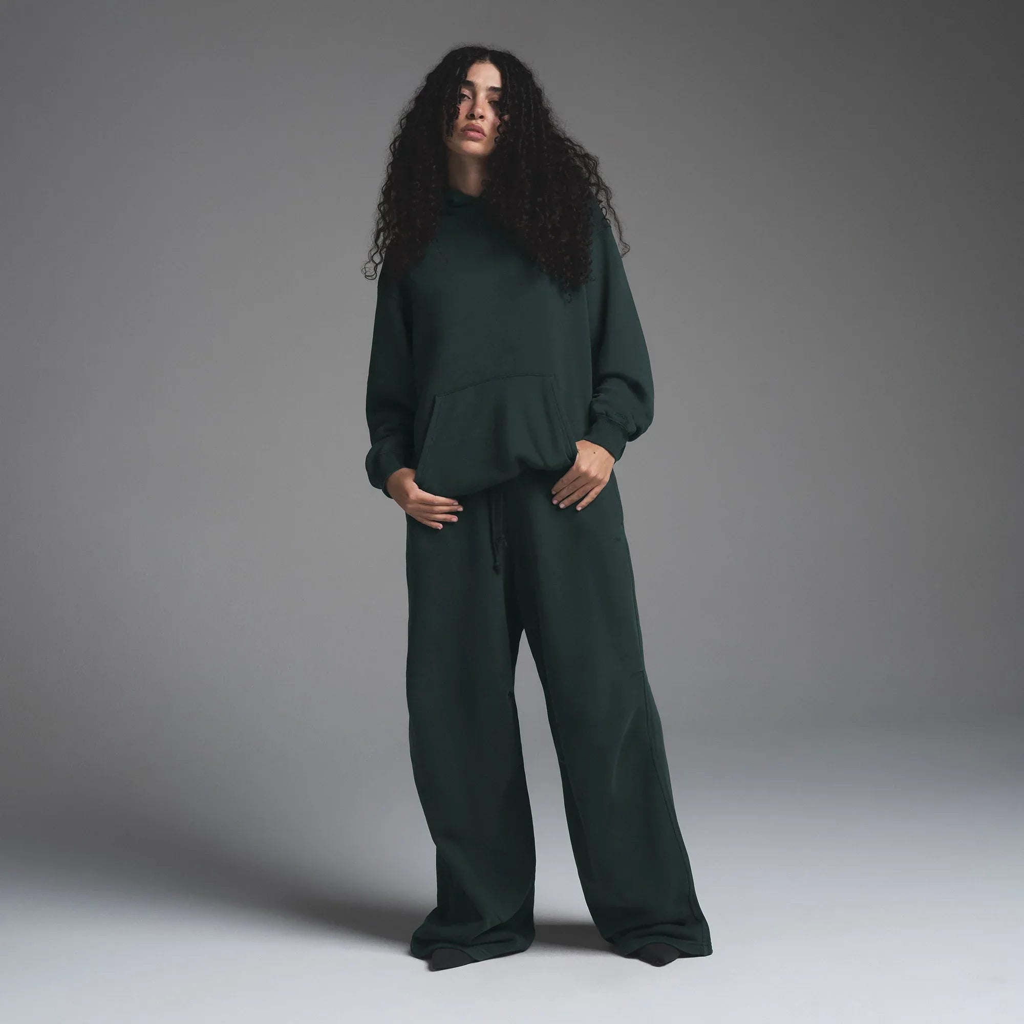 SKIMS VINTAGE FLEECE OVERSIZED HOODIE | CYPRESS - KAPŞONLU SWEATSHIRT